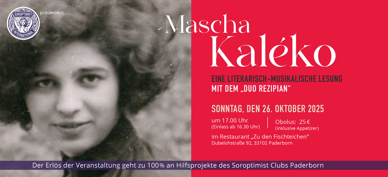 Einladungsflyer zur Lesung mit Werken von Macha Koleko